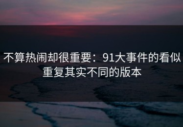 不算热闹却很重要：91大事件的看似重复其实不同的版本