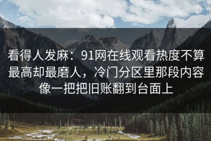 看得人发麻：91网在线观看热度不算最高却最磨人，冷门分区里那段内容像一把把旧账翻到台面上